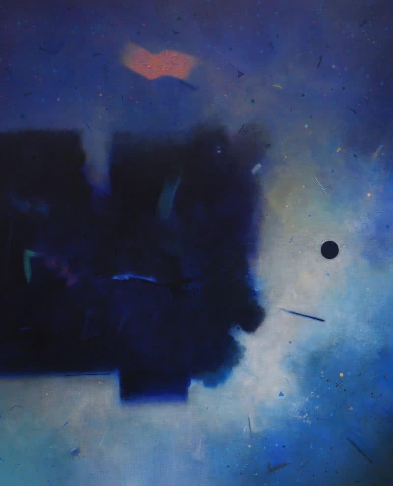 Abstract acrylic painting titled 'Involution 7', 78x66 inches, by artist Ganpat Bhadke on Canvas