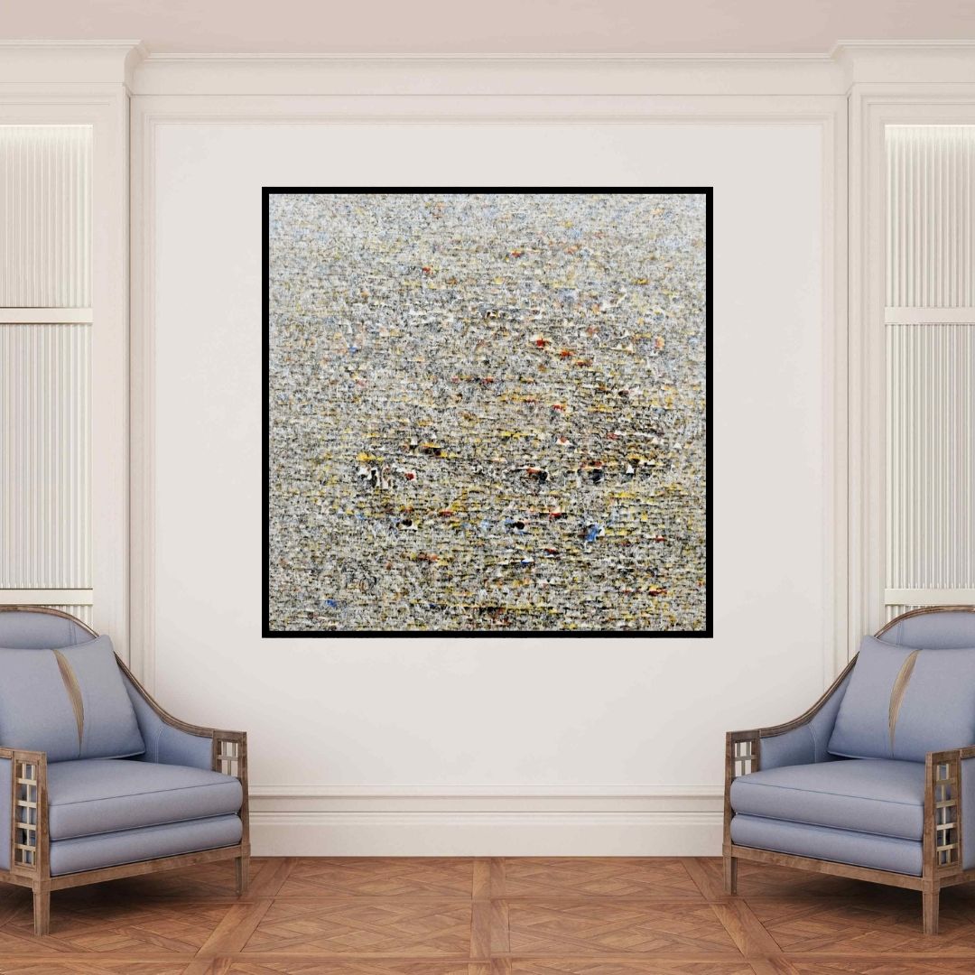 In-situ view of Anand Dabli's 'Inward Journey Of Nature' painting in a room