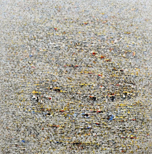 Abstract acrylic painting titled 'Inward Journey Of Nature', 48x48 inches, by artist Anand Dabli on Canvas