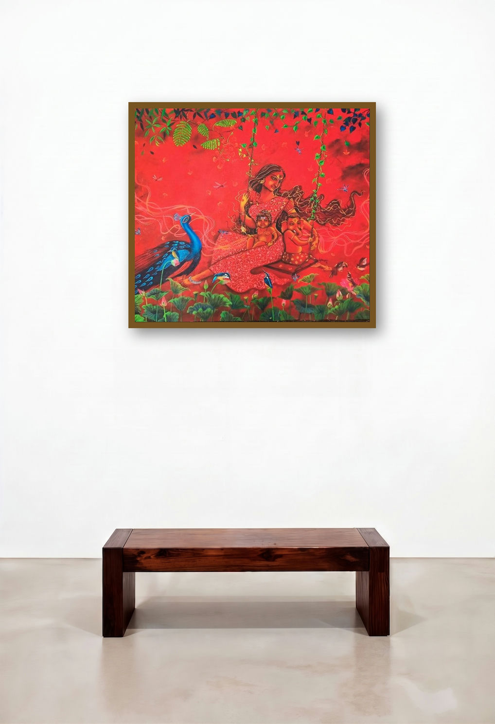 Janani (Motherly Love) by artist Lisha N T displayed in a Scandinavian Executive Office