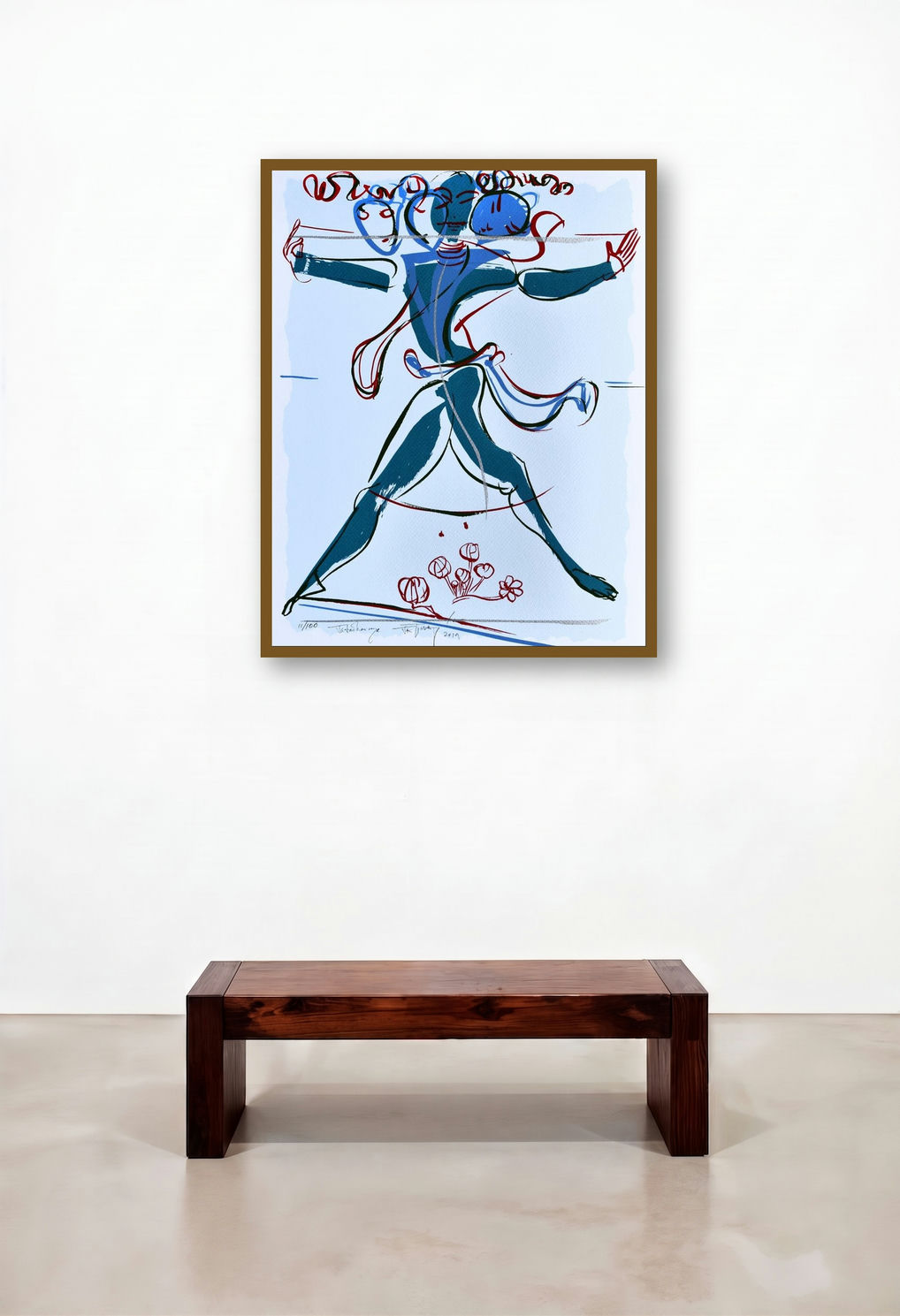 Jatadharaya (The Eternal Dance) by artist Jatin Das displayed in a Traditional Hallway
