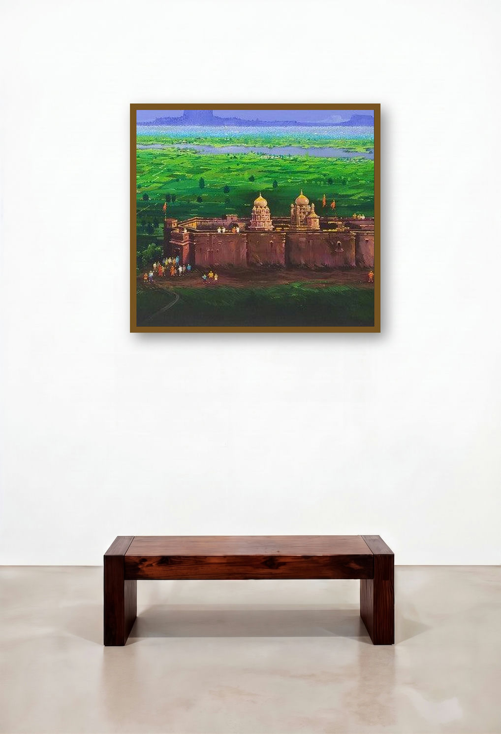 Jejuri Temple by artist Yogesh Lahane displayed in a Designer Reception Area