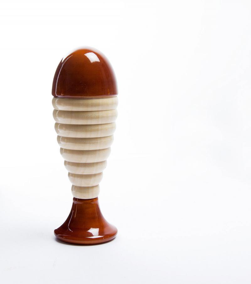 Toys craft titled 'Jiffy Wooden Brown Rattle', 6x2x2 inches, by artist Vijay Pathi on wood