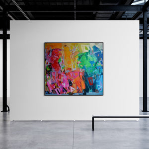 In-situ view of Madan Lal's 'Journey 5 (Untitled)' painting in a room