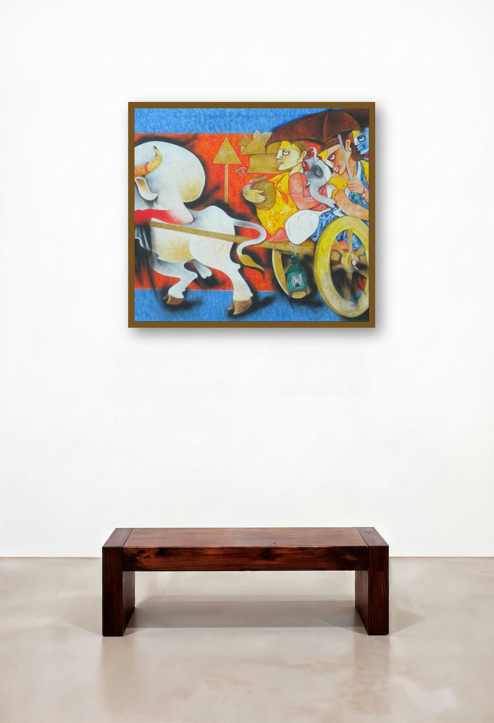 Journey 5 (The Journey of Life) by artist Uttam Manna displayed in a Minimalist Hallway