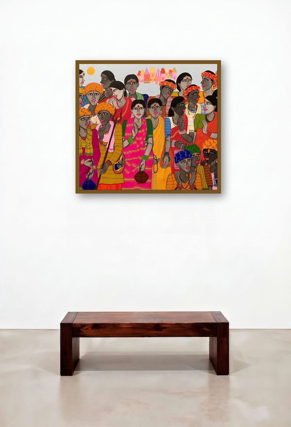 Journey Of Hopes Wishes 2 (Ethereal Echoes) by artist Dhan Prasad displayed in a Japandi Executive Office