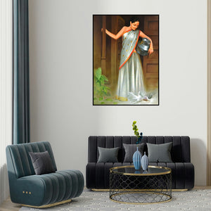 Kamal Rao's 'Joy (Harmony in Nature)' painting visualized above a sofa in a contemporary room.