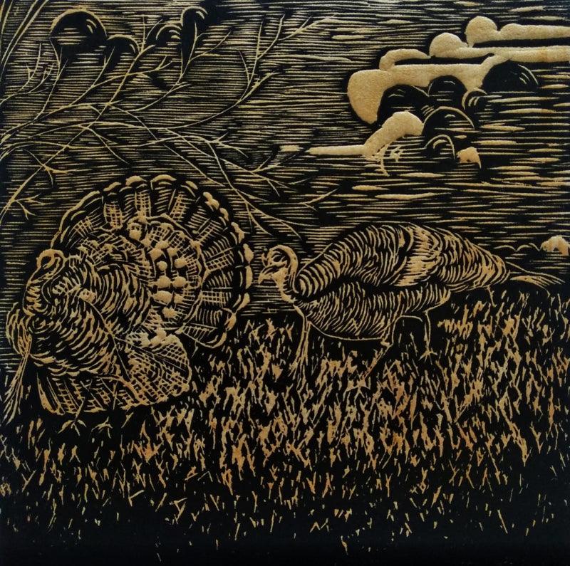 contemporary printmaking titled 'Joy Of Life Ii', 6x6 inches, by artist Swati Siwach on Woodcut