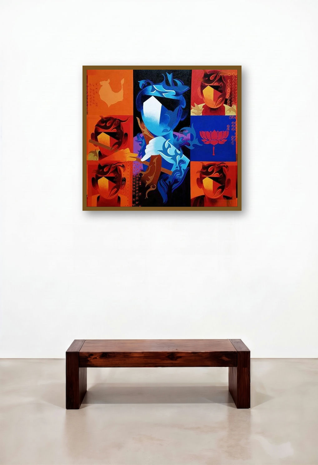 Joy Of Music 22 (The Musician) by artist Ranjit Singh Kurmi displayed in a Industrial Family Room