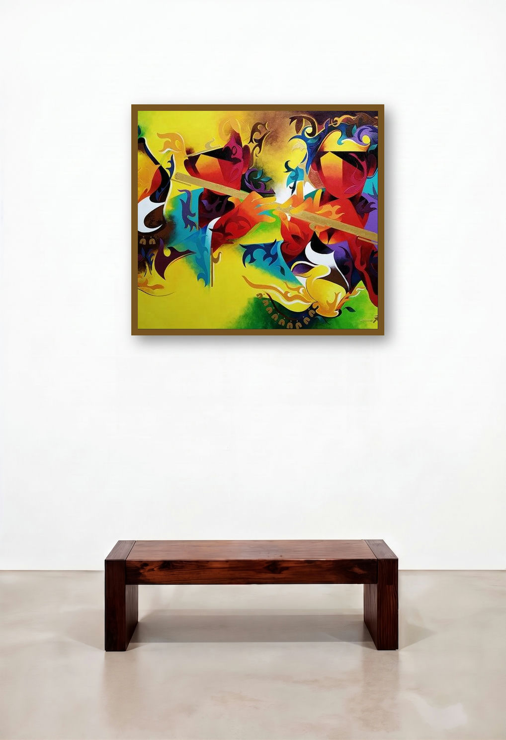 Joy Of Music 23 (Musical Harmony) by artist Ranjit Singh Kurmi displayed in a Transitional Dining Room