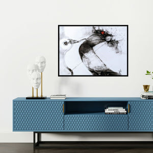 Preview of 'Kaamdev 2' Painting by Anas Sultan shown on a wall in a furnished room.