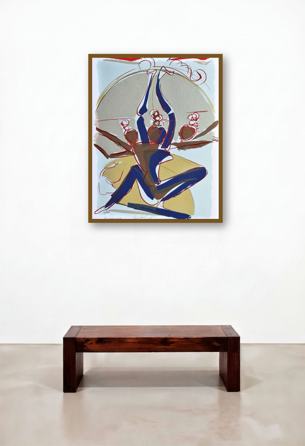 Kailasa Vasine (Celestial Dance) by artist Jatin Das displayed in a Industrial Living Room