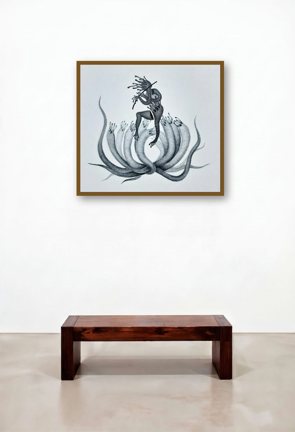 Kaliya (Celestial Bloom) by artist Nitesh Panchal displayed in a Traditional Penthouse