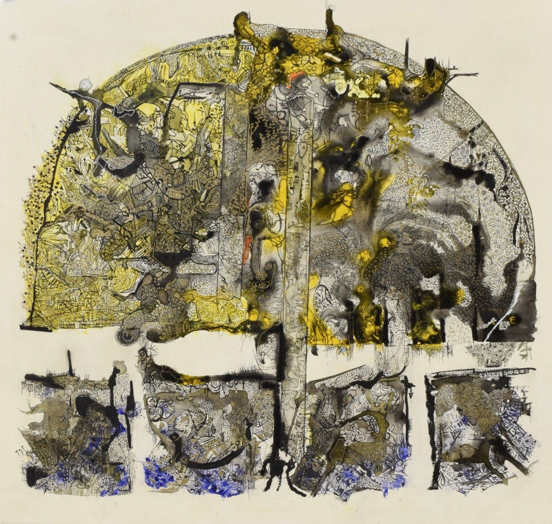 Kalpavtriksha' religious acrylic-ink painting by artist Tabassum Yusuf, 22x22 inch, on canvas