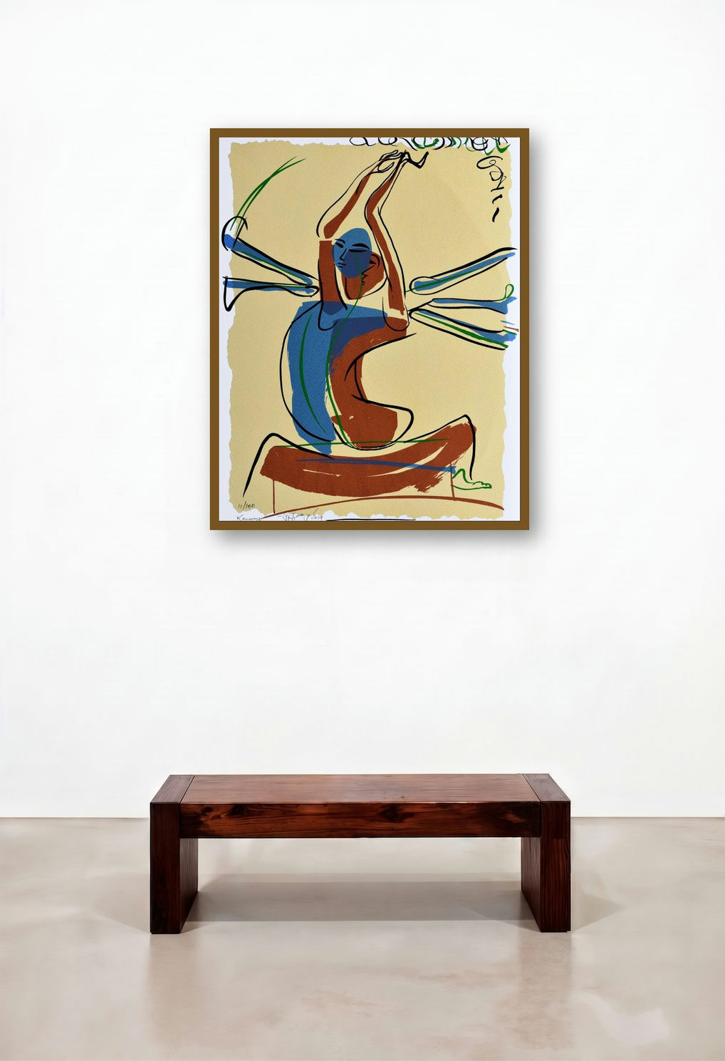 Kamaraye (The Eternal Dance) by artist Jatin Das displayed in a Minimalist Family Room