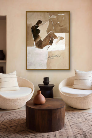 Kamasutra Nude Pose (Contemplation) by artist Arun K Mishra displayed in a Minimalist gallery