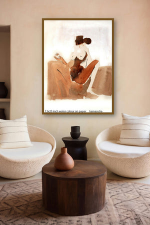 Kamasutranude Couple 4 (Forbidden Fruit) by artist Arun K Mishra displayed in a Contemporary gallery