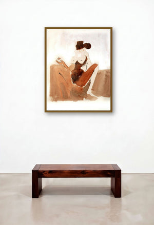 Kamasutranude Couple 4 (Forbidden Fruit) by artist Arun K Mishra displayed in a Classic Hallway