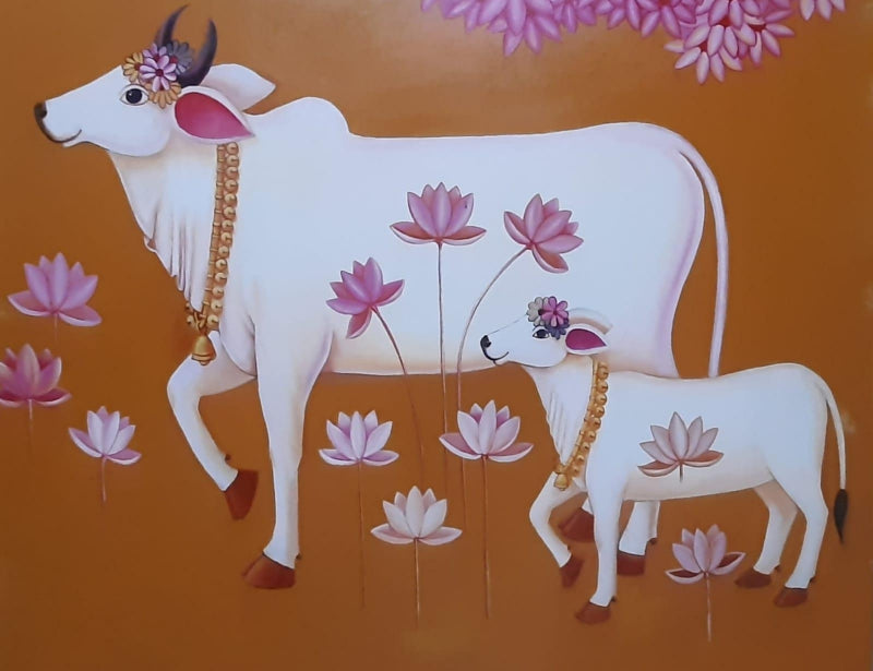 Kamdenu 5' religious acrylic painting by artist Ganesha Chary, 38x47 inch, on canvas