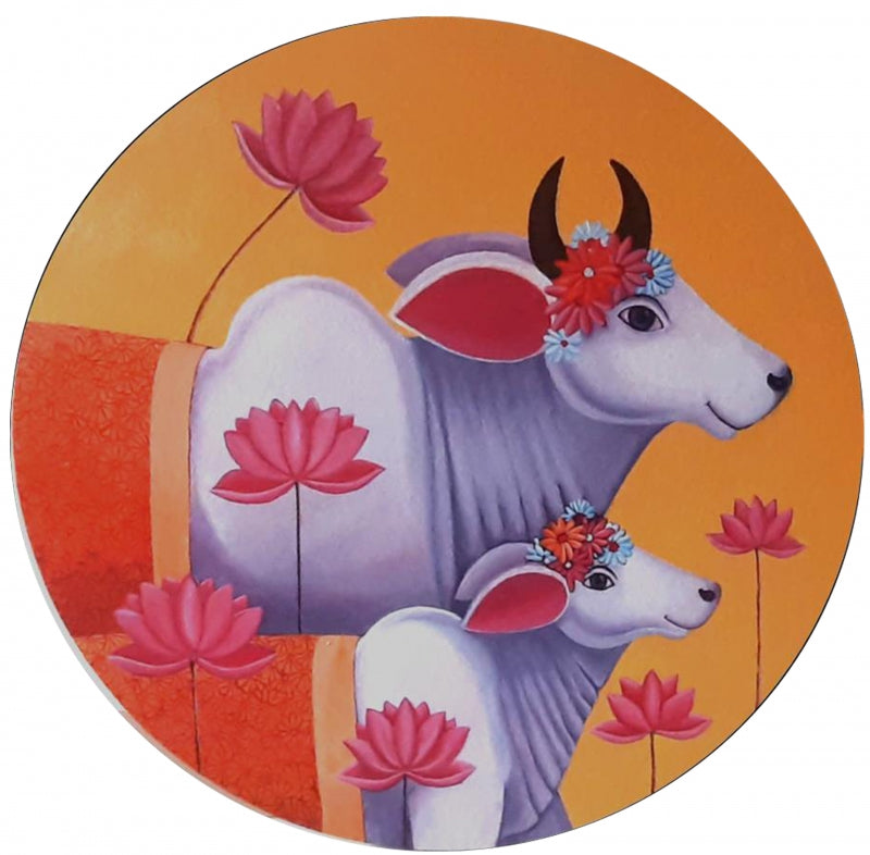 Kamdenu 6' religious acrylic painting by artist Ganesha Chary, 24x24 inch, on canvas