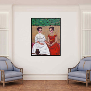 In-situ view of Himanshu Lodwal's 'Kanya Vivaah' painting in a room