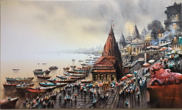 Kashi Ghat 1 painting by Nanasaheb Yeole