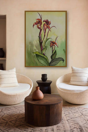 Kena Flower (Exotic Flowers) by artist Krupa Shah displayed in a Minimalist gallery