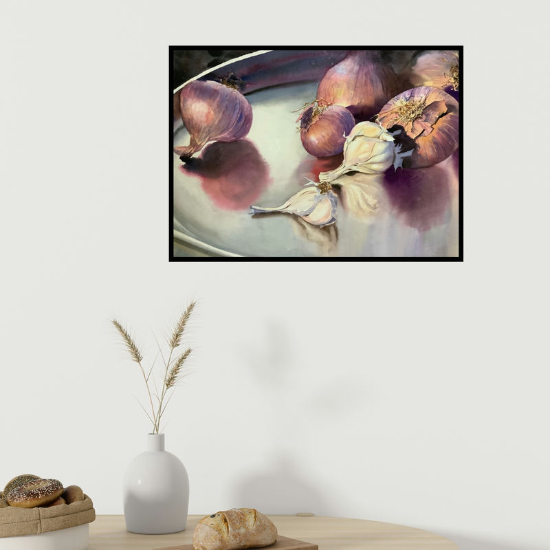 In-situ view of Yojana Dehankar's 'The Kitchen 2 (The Pantry Still Life)' painting in a room