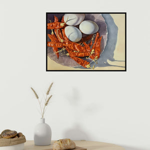 In-situ view of Yojana Dehankar's 'The Kitchen 3 (Spicy Still Life)' painting in a room