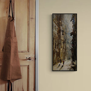 In-situ view of Ashif Hossain's 'Kolkata Streets 3 (Morning Stroll in Kolkata)' painting in a room