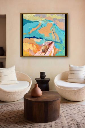 Konkan Vii (Mountain Train) by artist Sikandar Mulla displayed in a Contemporary gallery