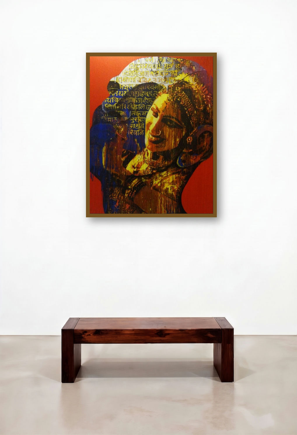 Krishna 2 (The Enigmatic Beauty) by artist Nayanjeet Nikam displayed in a Luxury Bedroom