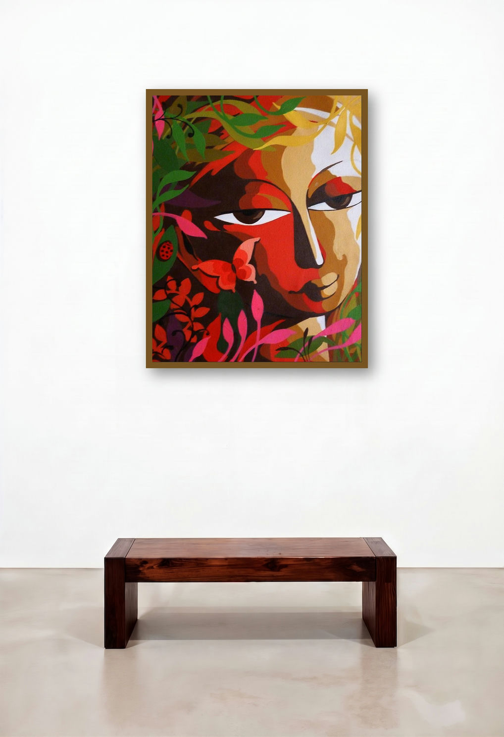 Krishna Iii (Face of Nature) by artist Dhananjay Mukherjee displayed in a Art Deco Home Office