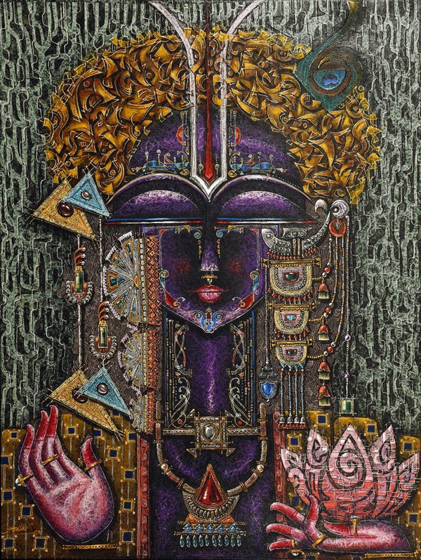 Krishna With Lotus 2 painting by Anil Kumar Vishwakarma