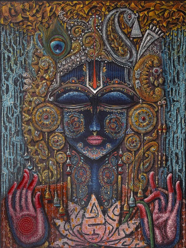 Krishna With Lotus 3 painting by Anil Kumar Vishwakarma