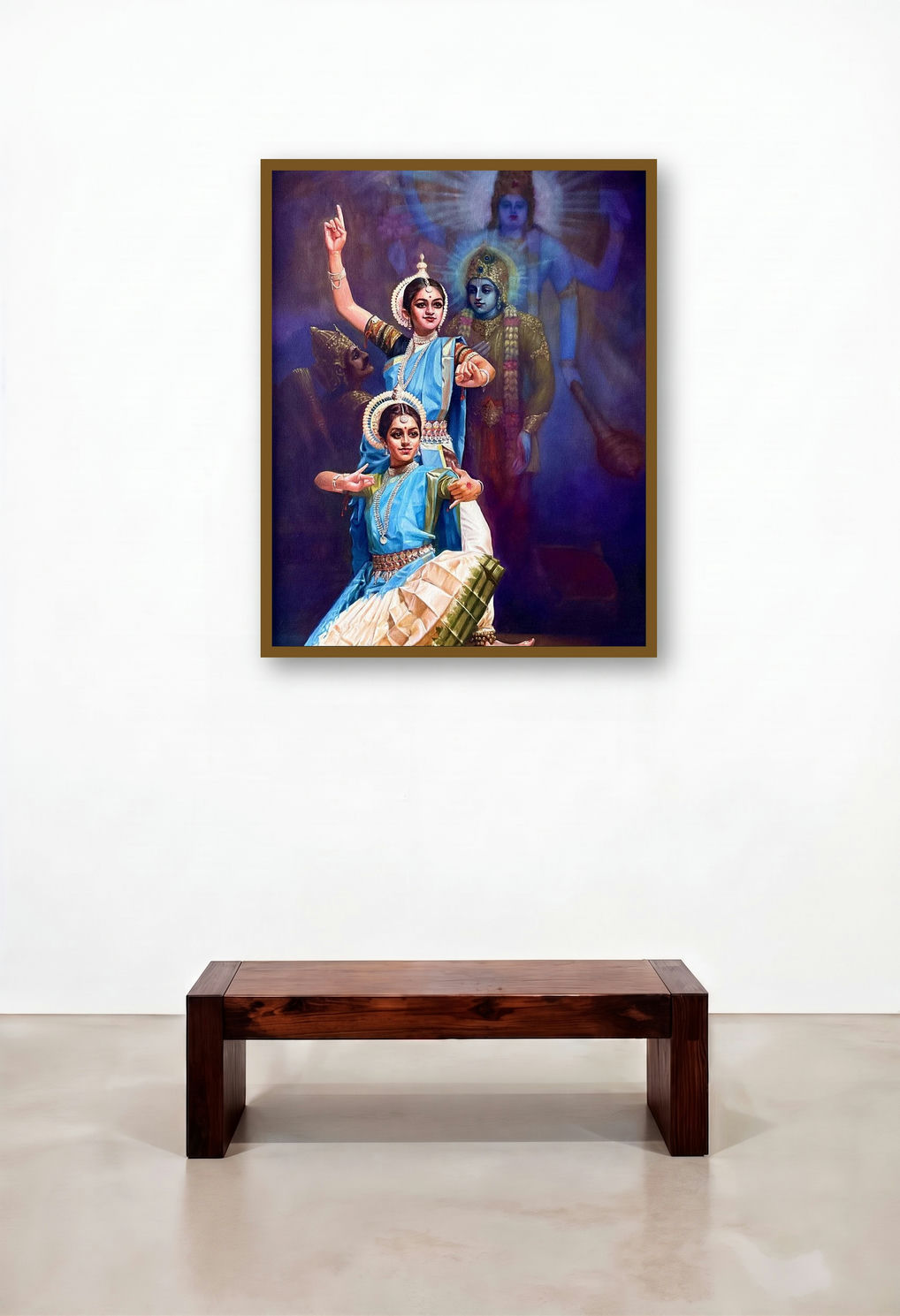 Krishnarjuna Geethopadesh by artist Rajeev M Y displayed in a Coastal Hotel Lobby