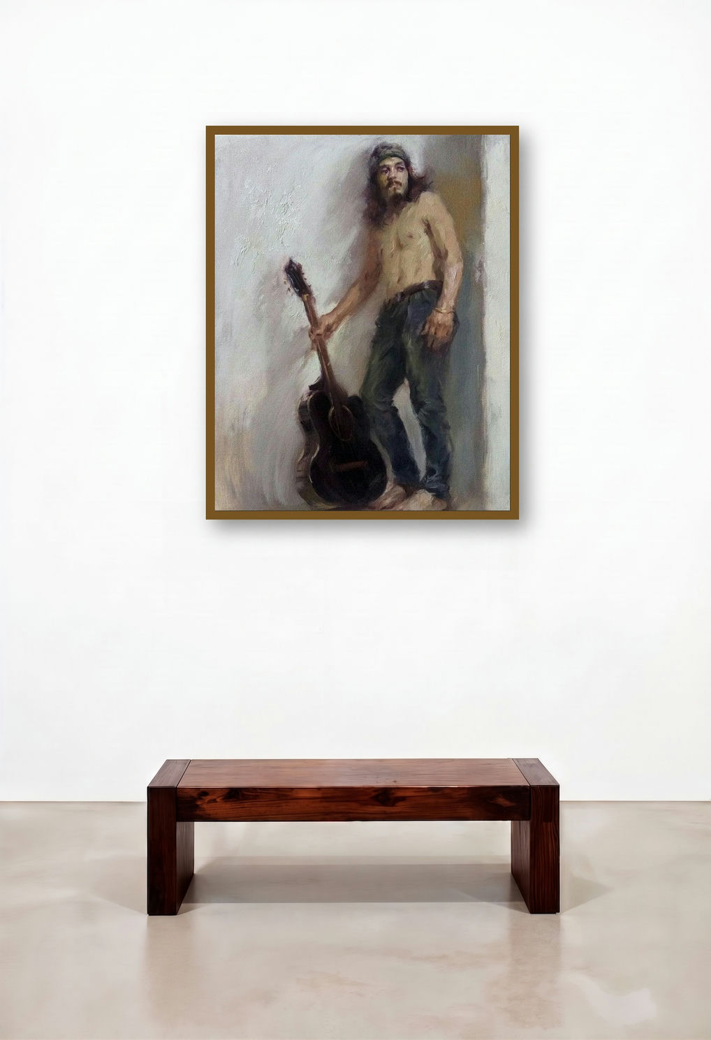 Krushna by artist Abhijeet Patole displayed in a Coastal Family Room