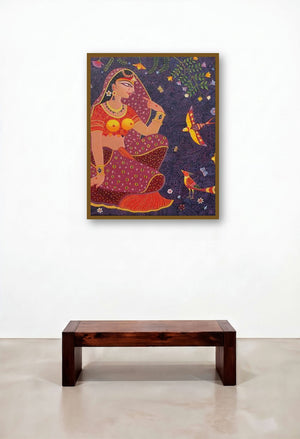 Kunjoban 2 by artist Bhaskar Lahiri displayed in a Luxury Reception Area