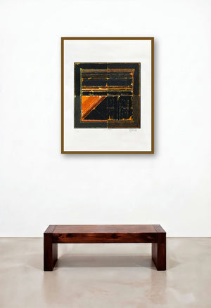 La Terre by artist S H Raza displayed in a Scandinavian Hallway