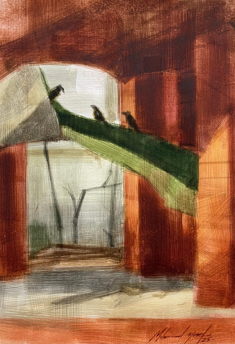 'Laal Katta' still-life watercolor painting by artist Mohammad Yusuf, 11x8 inch, on paper