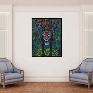 In-situ view of Anil Kumar Vishwakarma's 'That Lady (Divine Feminine)' painting in a room