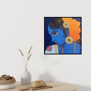 In-situ view of Sachin Kharat's 'Lady' painting in a room