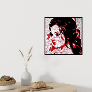 In-situ view of Sujit Karmakar's 'The Lady 4 (Floral Fusion)' painting in a room