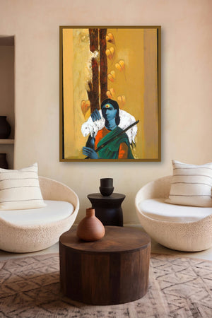 Lady Shepherd (Guardian of the Flock) by artist Raosaheb Gurav displayed in a Designer gallery