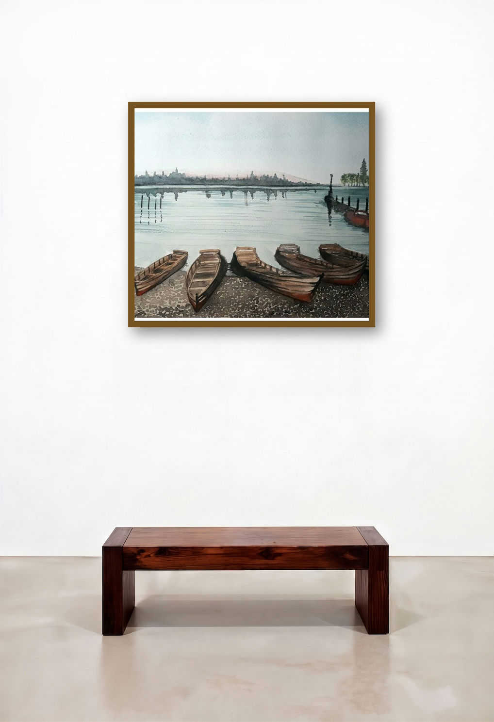 Lake Windermere Lake District Cumbria Co (Tranquil Waters) by artist Arunava Ray displayed in a Designer Study