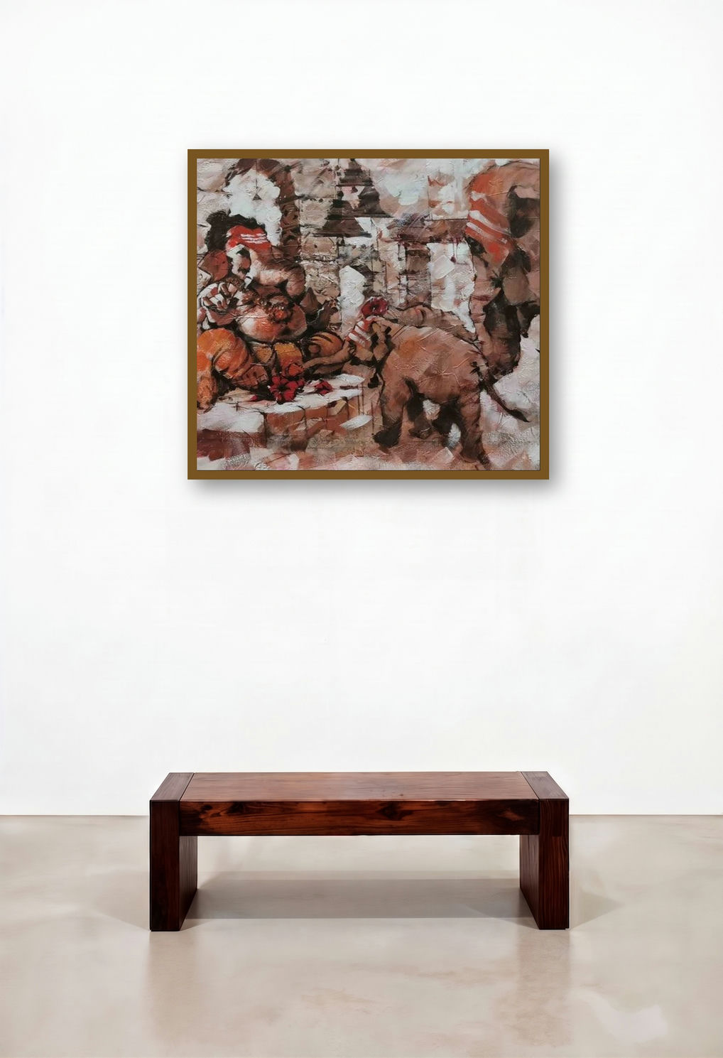 Lambodara (Ganesha with Elephant) by artist Sandeep Chhatraband displayed in a Modern Hallway