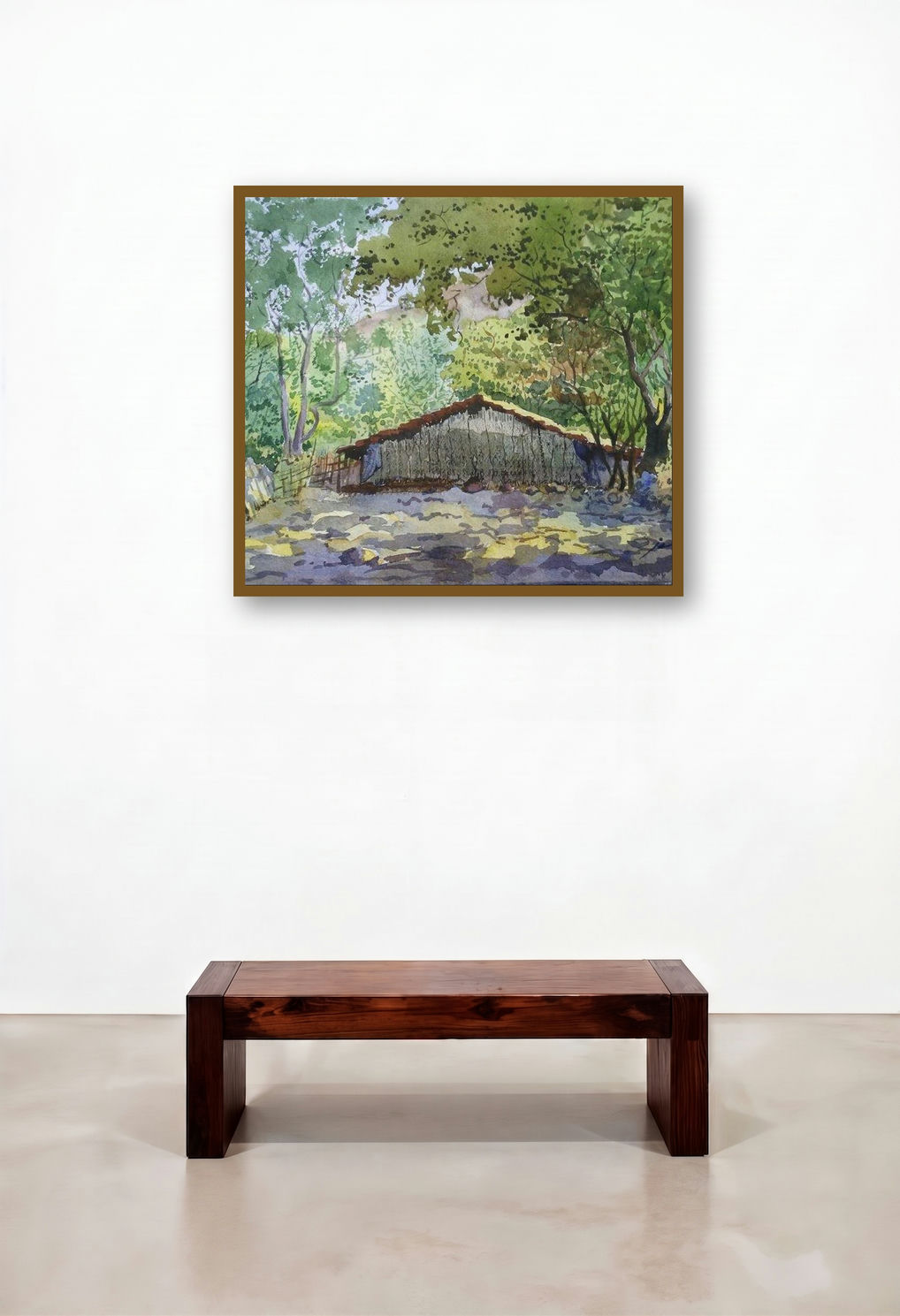 Landscape 14 by artist Surendra Jagtap displayed in a Traditional Home Office
