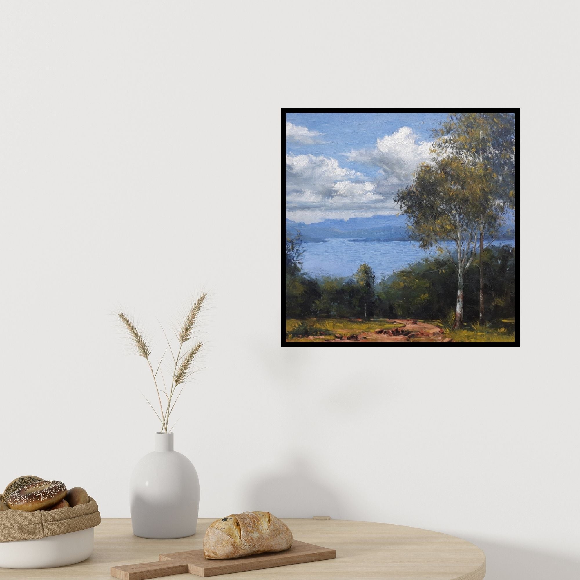 In-situ view of Suraj Lohar's 'Landscape 3' painting in a room