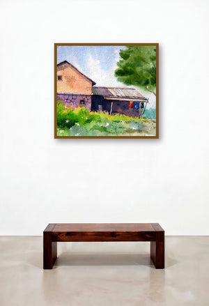 Landscape 6 by artist Vinayak Potdar displayed in a Industrial Reception Area