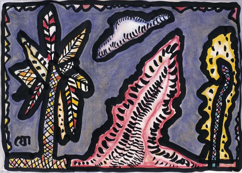 Landscape serigraphs painting titled 'Landscape', 22x30 inch, by artist Jogen Chowdhury on Paper